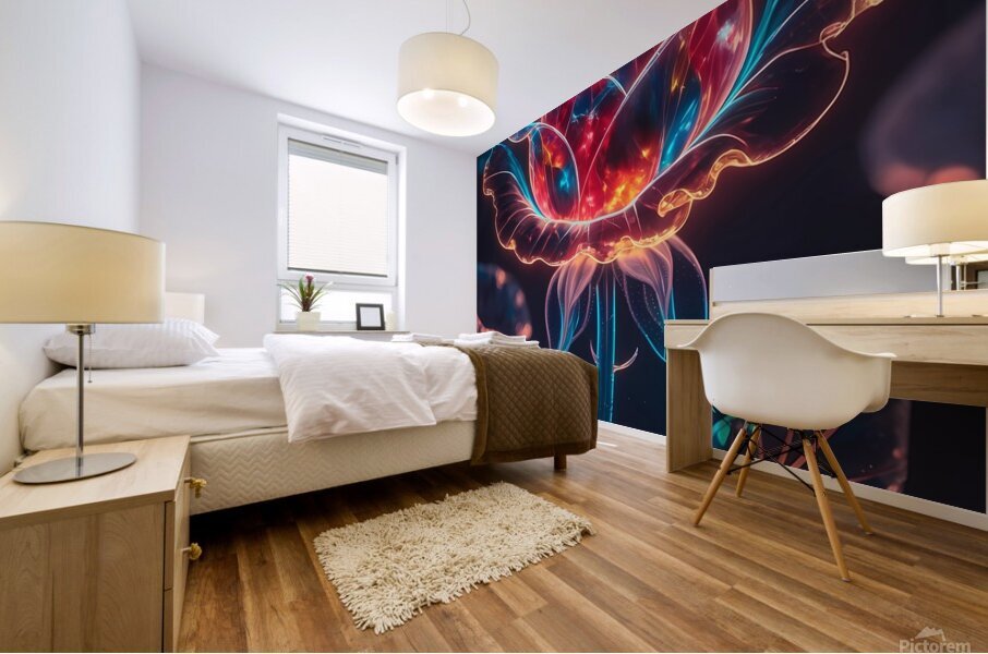 Celestial Crystal Rose Mural print