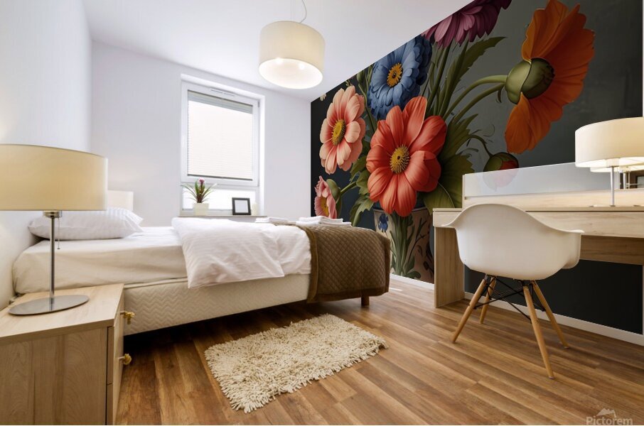 Blooming Elegance Unveiled Mural print