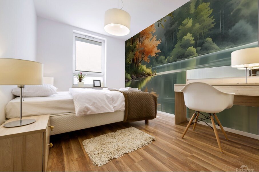 Dreamy Forest Reflections Mural print