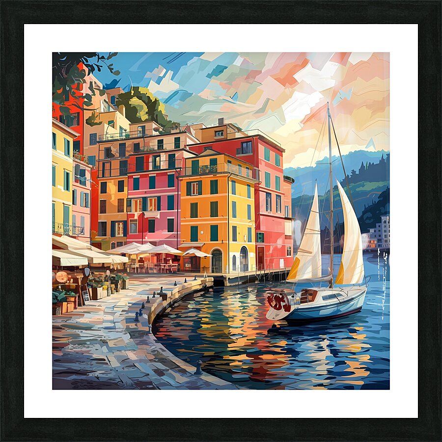 Sunlit Harbor Charm Picture Frame print