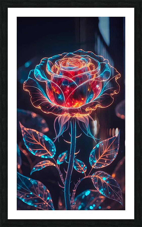 Celestial Crystal Rose Picture Frame print
