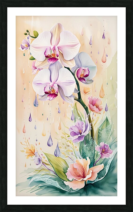 Blooming Raindrop Elegance Picture Frame print