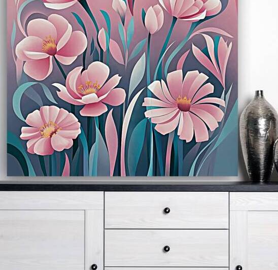 Flowers in soft pink and blue tones by RAHEEM