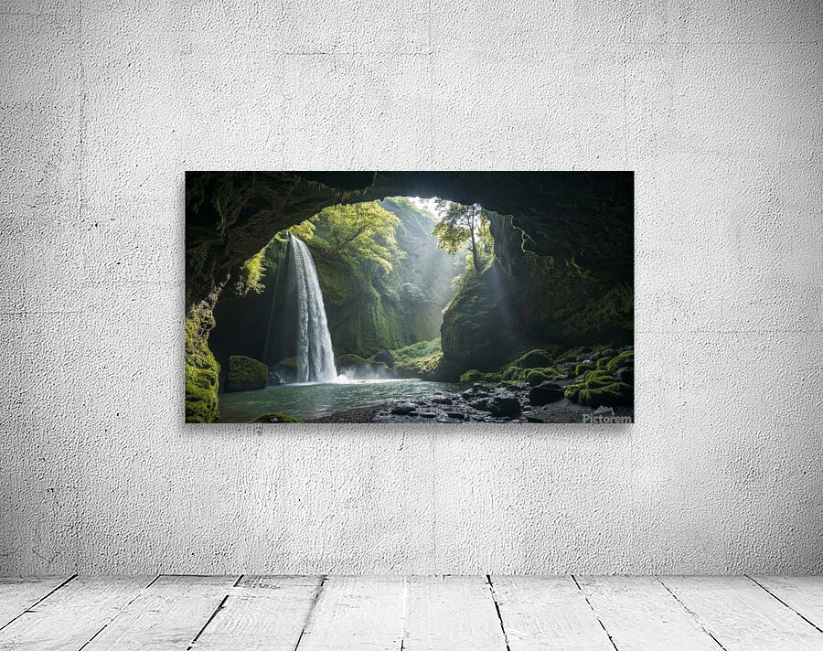 Hidden Waterfall in the Mountains Wall Preview