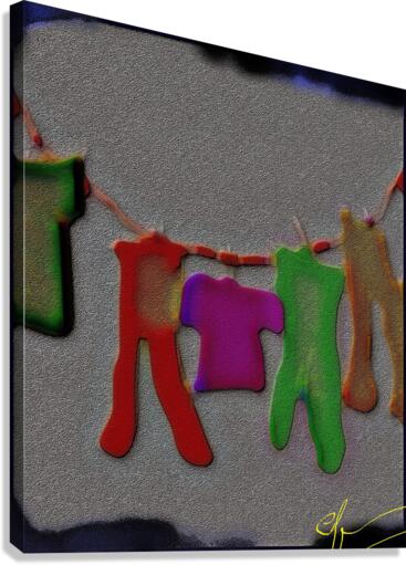 Clothesline at Nighttime Canvas Print