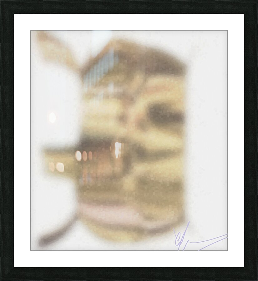 Dissipating Golden Pufferfish Picture Frame print