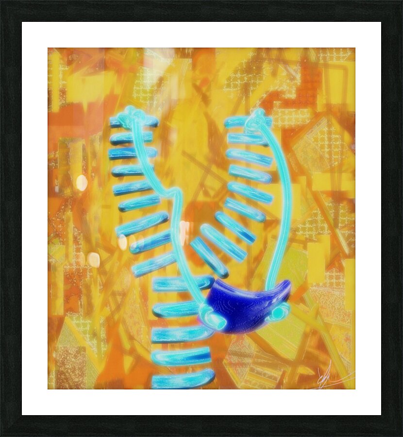 Aquablueslingshot Picture Frame print