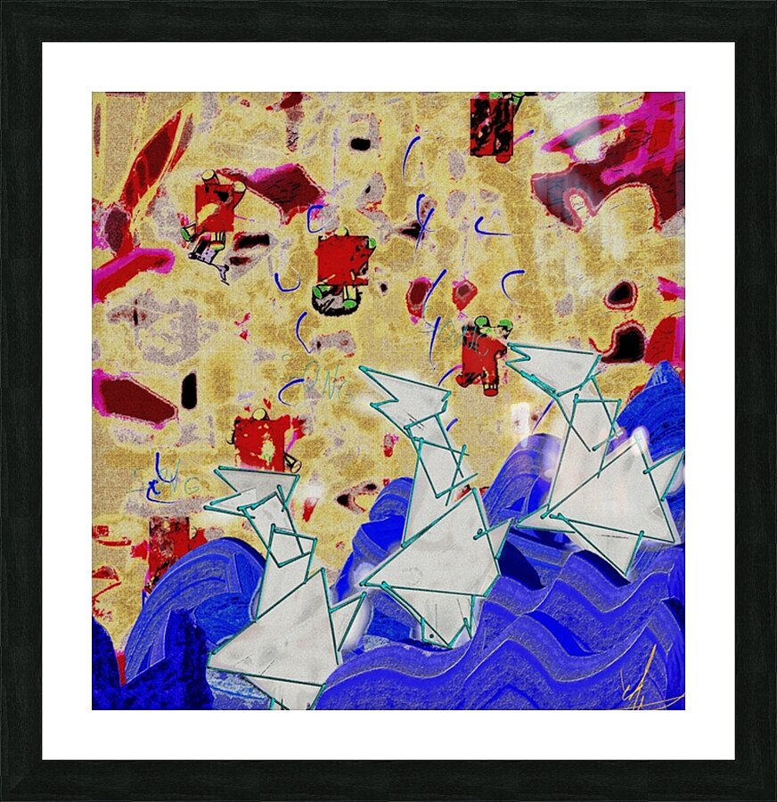 Silver Swans Singing Picture Frame print