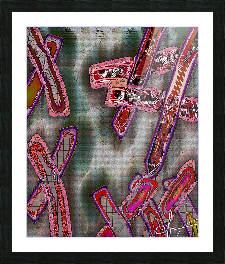 Old Gum on Older Pavement Picture Frame print
