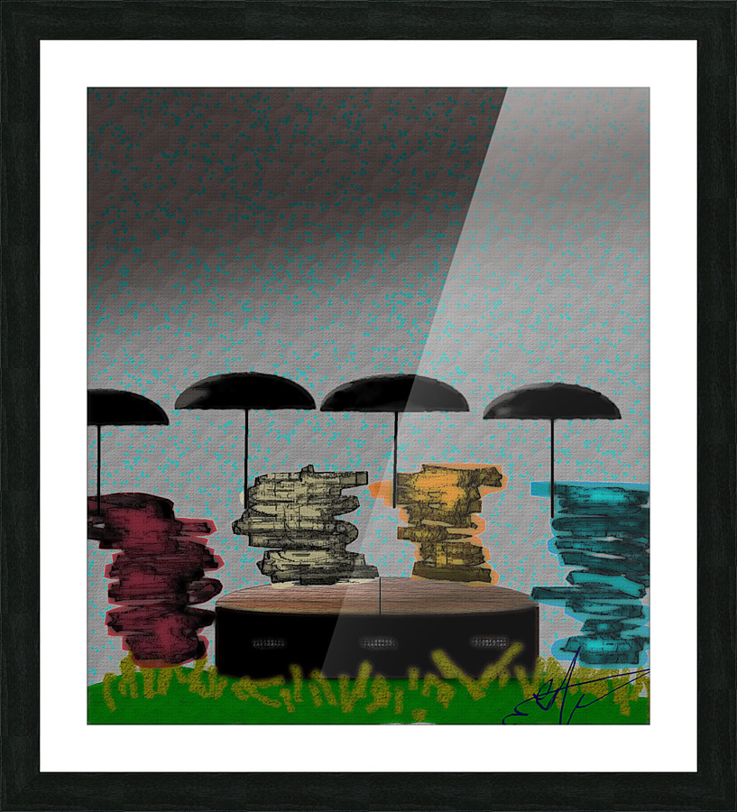 Plastic Slinky Funeral Picture Frame print