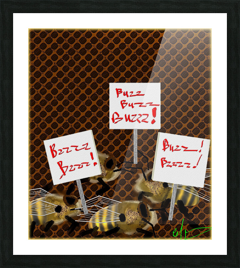 Worker Bees on Strike Picture Frame print