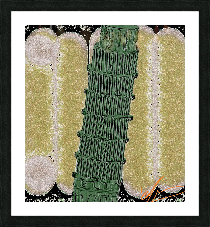 Green Pisa Picture Frame print