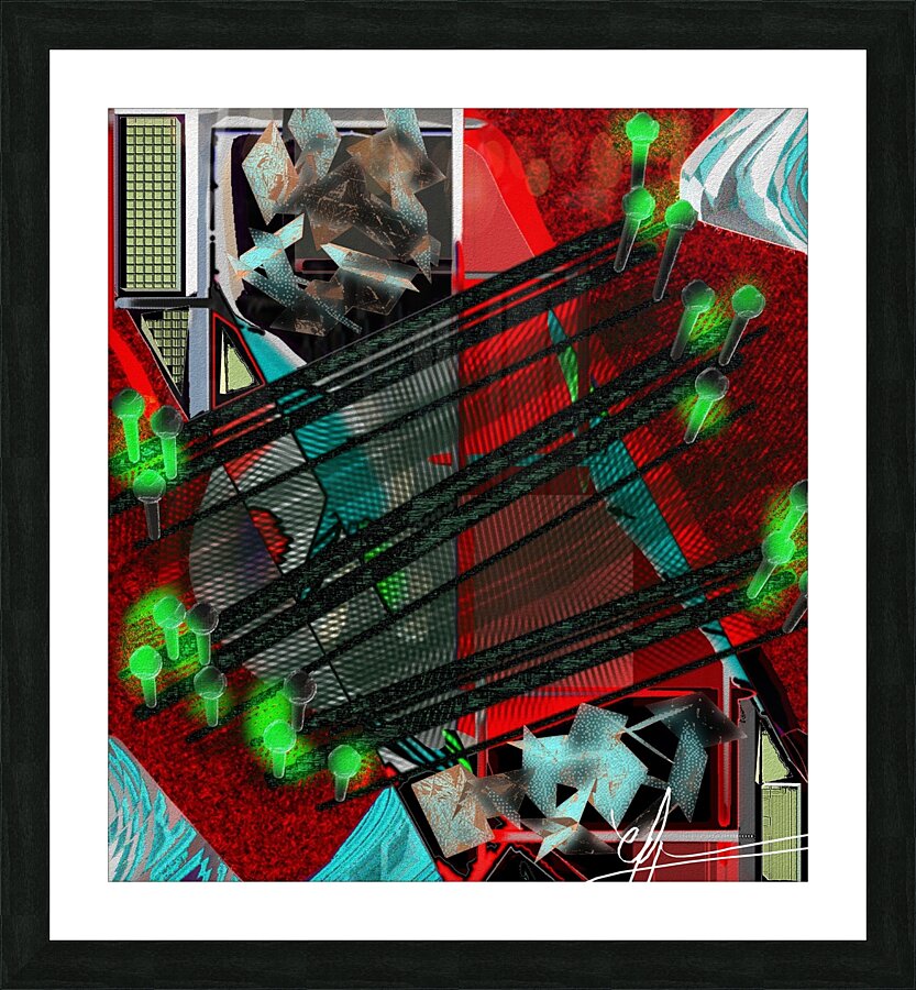 Bridge Over the River Geometrics Picture Frame print