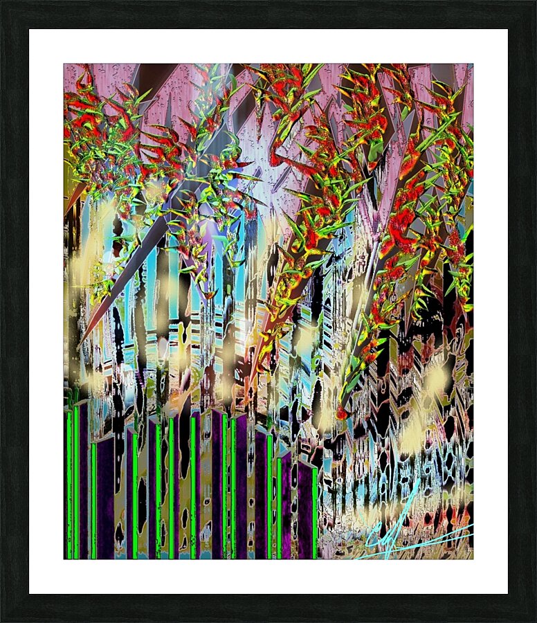 Queueing Slats Picture Frame print