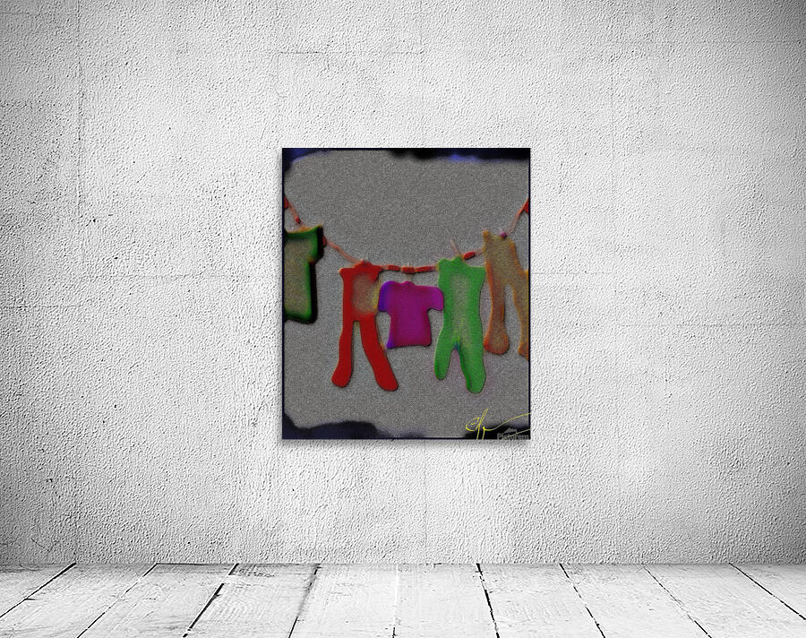 Clothesline at Nighttime Wall Preview