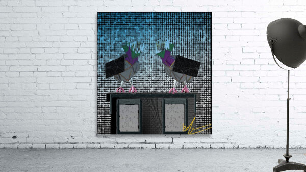 Conversational Pigeons Wall Preview