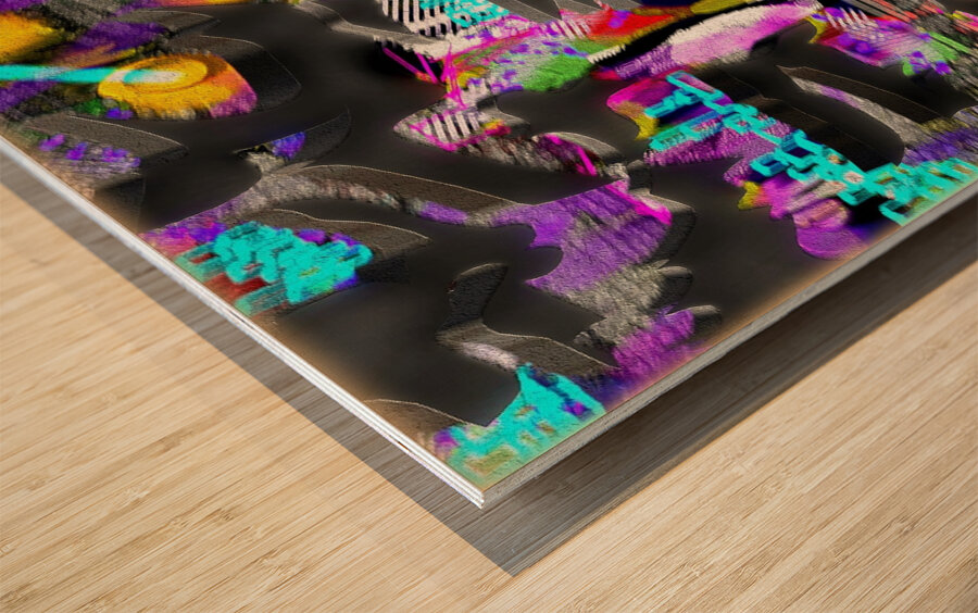 Black Slate Acacia Wood print