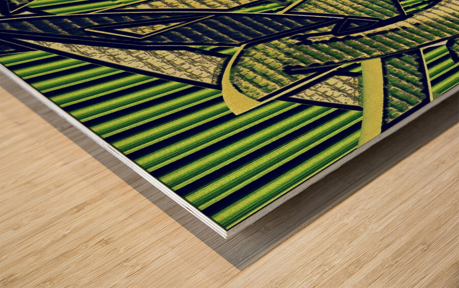 Roller Coasterish Blades of Grass Wood print