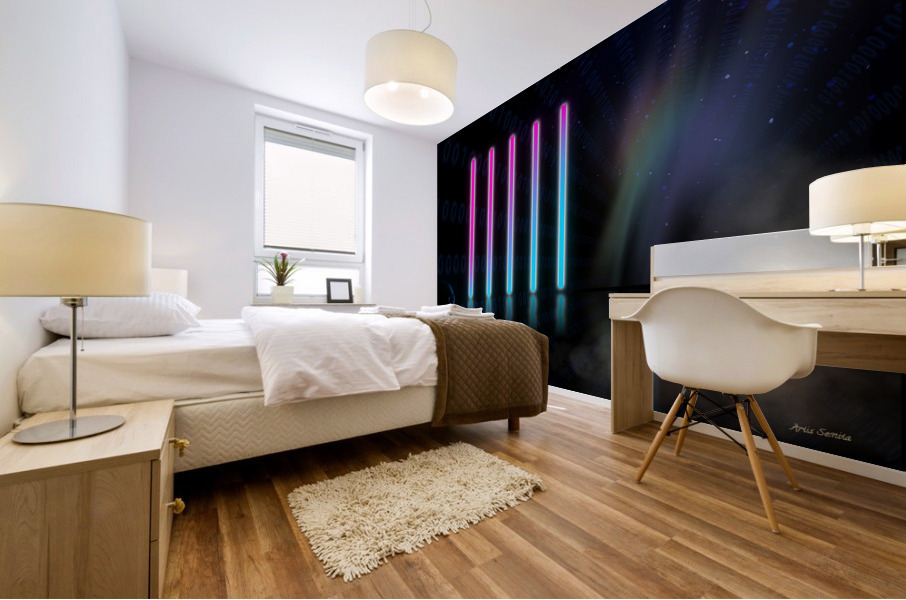 Lady Neon Mural print