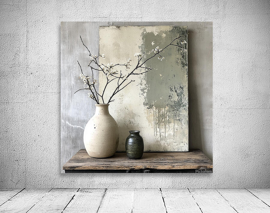 White Flower Vase Wall Preview