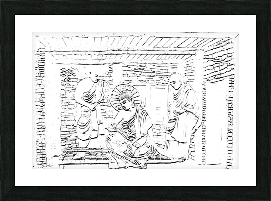 Buddha Serving To The Old Man by Binod Dawadi .jp Picture Frame print
