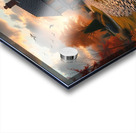 Idyllic Autumn Cottage by the Stream – Dreamlike Sunset Landscape Acrylic print