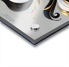 Elegant Abstract Fluid Art – Black White & Gold Flowing Design Acrylic print