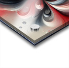  Abstract Floral Art – Red Gray & Black Swirling Fluid Painting Acrylic print