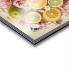 Vibrant Citrus and Floral Flat Lay – Aesthetic Fruit and Flowers Composition Acrylic print