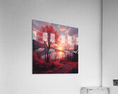Surreal Autumn Landscape – Dreamlike Sunset Over a Mystical Forest Acrylic Print