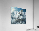 Heavenly Grand Piano Floating in the Clouds – Surreal Dreamlike Art Acrylic Print