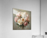 Elegant Bouquet of Pink and Cream Roses – Romantic Floral Arrangement Acrylic Print
