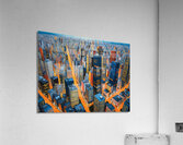 Futuristic City Skyline at Night – Vibrant Urban Metropolis Acrylic Print