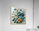 Exquisite Hand-Embroidered Floral Artwork – Vibrant Botanical Textile Art Acrylic Print