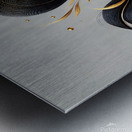 Elegant Abstract Fluid Art – Black White & Gold Flowing Design Metal print