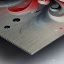  Abstract Floral Art – Red Gray & Black Swirling Fluid Painting Metal print