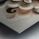 Elegant Abstract Floral Painting – Beige Brown & Black Swirling Artwork Metal print