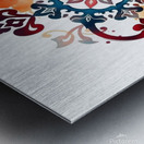 Traditional Ornamental Tattoo Art – Elegant Abstract Design in Burgundy and Metal print