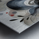 Modern Abstract Painting with Red Black and Gray Fluid Shapes Metal print