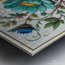 Exquisite Hand-Embroidered Floral Artwork – Vibrant Botanical Textile Art Metal print