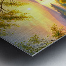 Serene Spring Sunset Over a Blooming Landscape Metal print