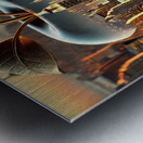 Golden Apple of New York – A Surreal Cityscape Reflection Metal print