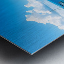 Tropical Paradise with Turquoise Waters Palm Trees and a Sailing Yacht Metal print