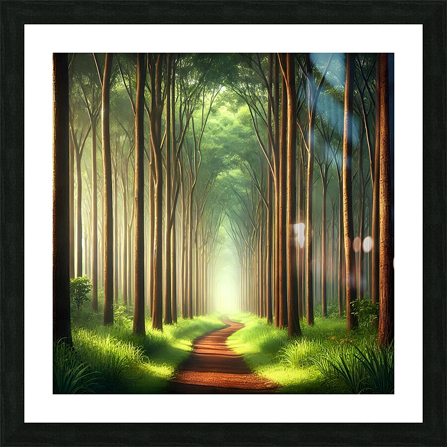 Enchanting Forest Pathway: A Serene Walk Through Nature Picture Frame print