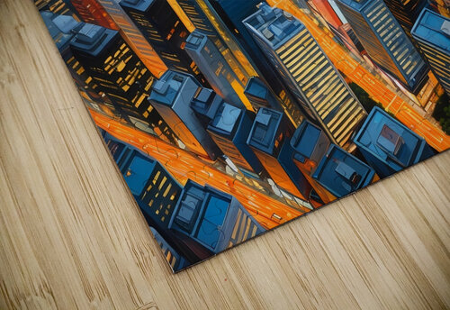 Futuristic City Skyline at Night – Vibrant Urban Metropolis Carole Bally puzzle
