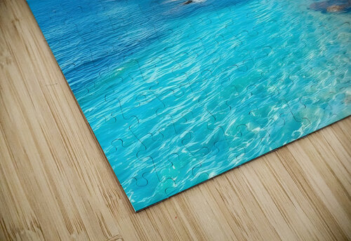 Tropical Paradise with Turquoise Waters Palm Trees and a Sailing Yacht Carole Bally puzzle