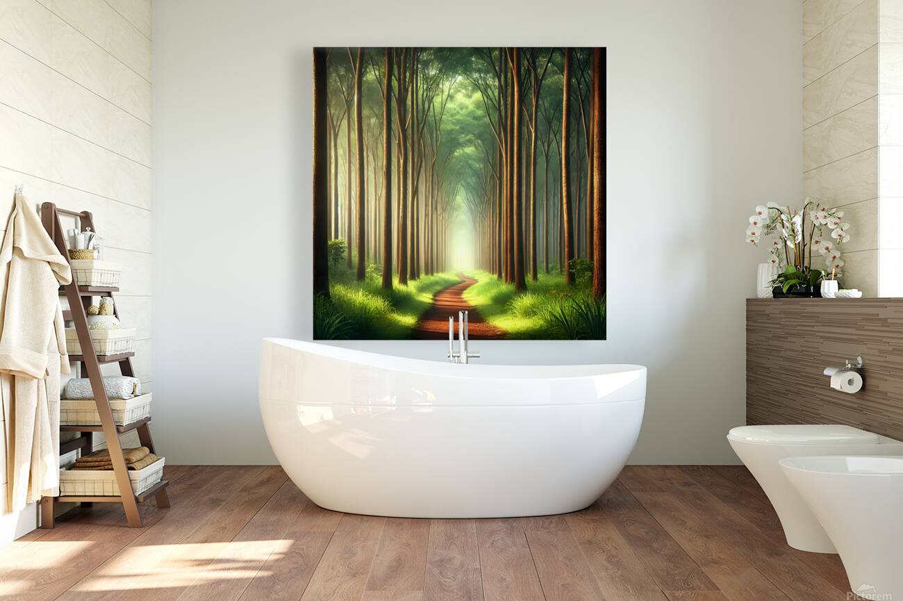 Enchanting Forest Pathway: A Serene Walk Through Nature Reproduction