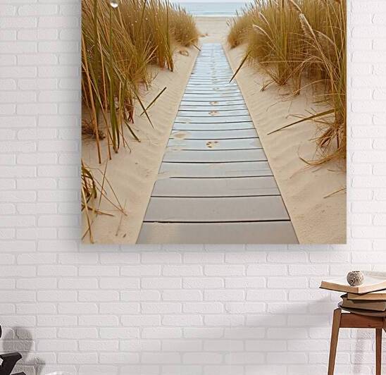 Serene Beach Path Through Sand Dunes on a Rainy Day by Carole Bally