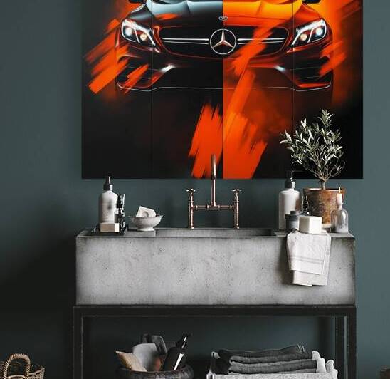 Futuristic Mercedes-Benz – Surreal Automotive Art with Bold Brushstrokes by Carole Bally