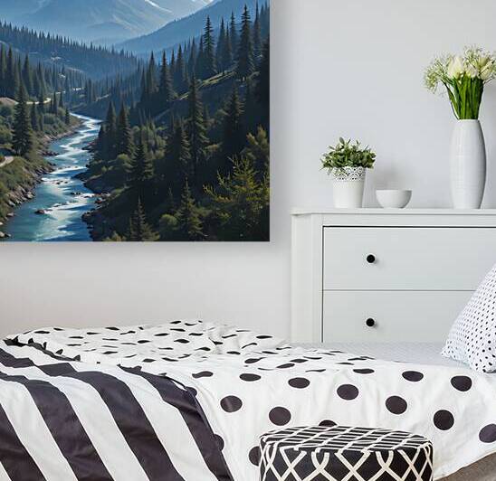 Majestic Mountain Valley with a Serene River – Breathtaking Nature Landscape by Carole Bally